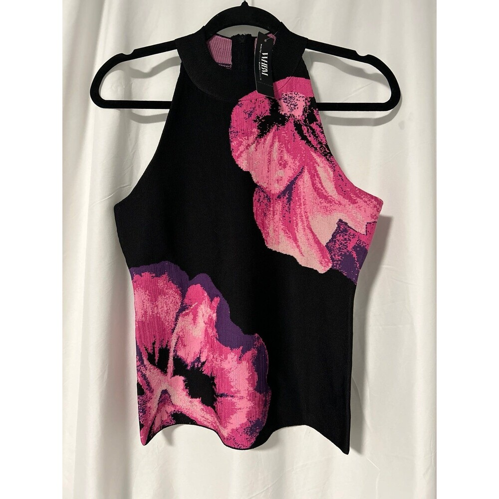 White House Black Market WHBM Floral Jacquard Sweater Tank NWT small - Picture 3 of 9